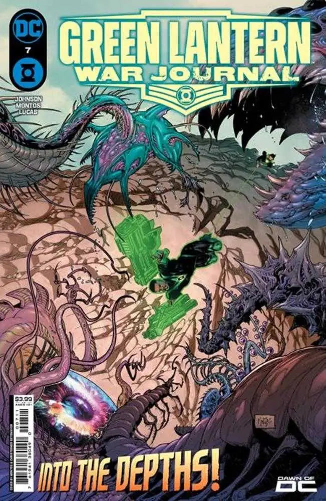 Green Lantern War Journal #7 Cover A Montos action scene with alien creatures, perfect for trading cards