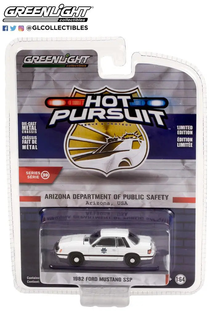 Die-cast model of a Ford Mustang SSP Arizona from Hot Pursuit Series 39