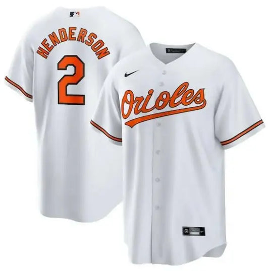 White Nike Baltimore Orioles Gunnar Henderson home replica player baseball jersey