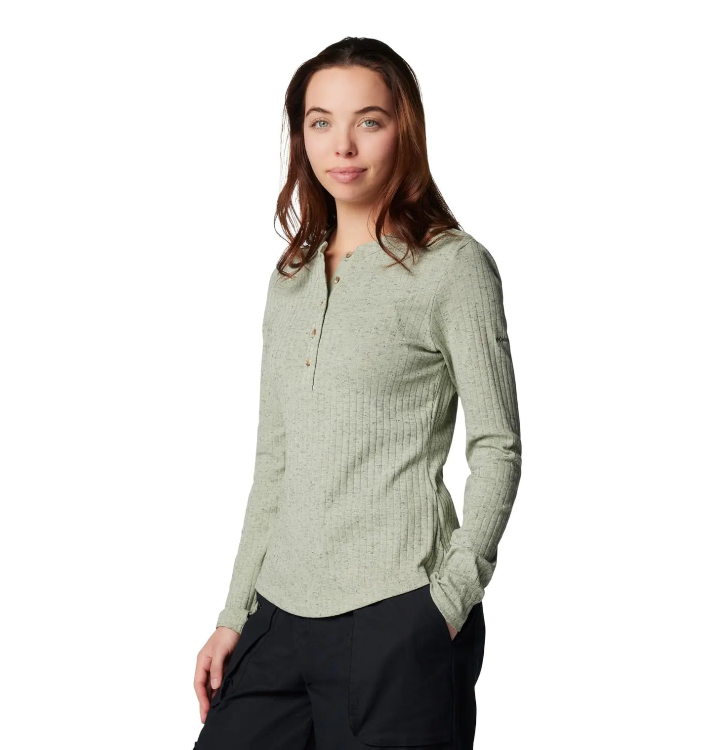 Columbia Womens Brea Falls Henley Long Sleeve Safari Small