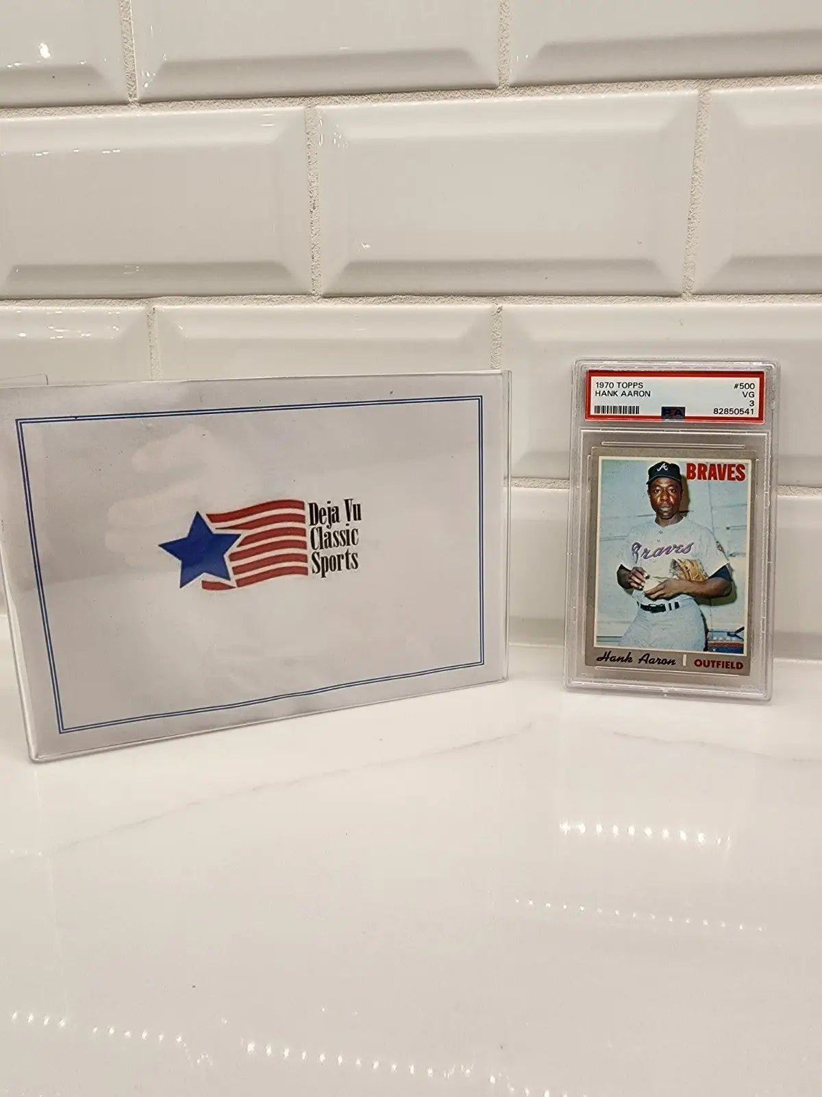 Hank Aaron Atlanta Braves trading card from 1970 Topps #500 graded PSA 3