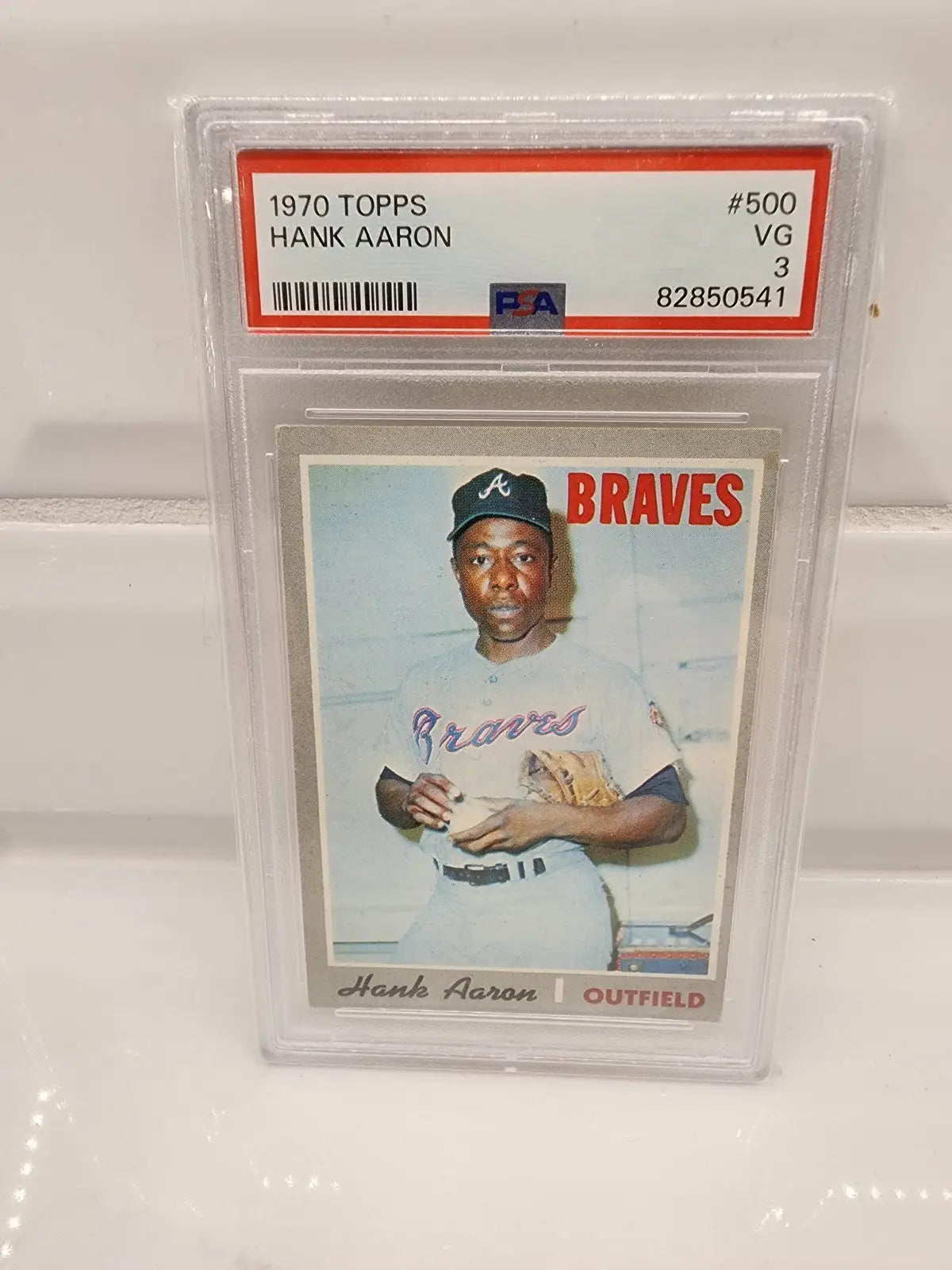Graded 1970 Topps Hank Aaron baseball card Atlanta Braves HOF PSA 3 trading card
