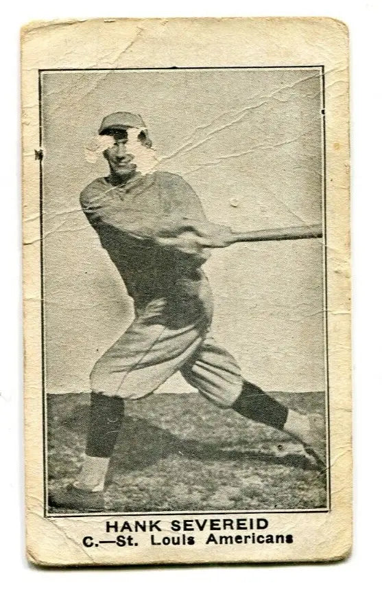 Vintage Hank Severeid 1921 E121 American Caramel Series card of St. Louis Browns