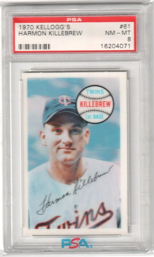 Graded Harmon Killebrew 1970 Kellogg’s baseball card from Columbia Hobby with box free shipping
