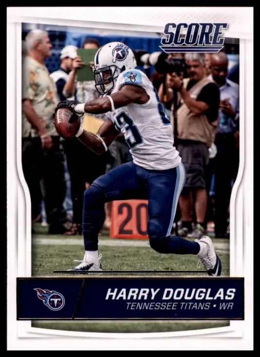 Football trading card of Harry Douglas in Tennessee Titans uniform holding a football