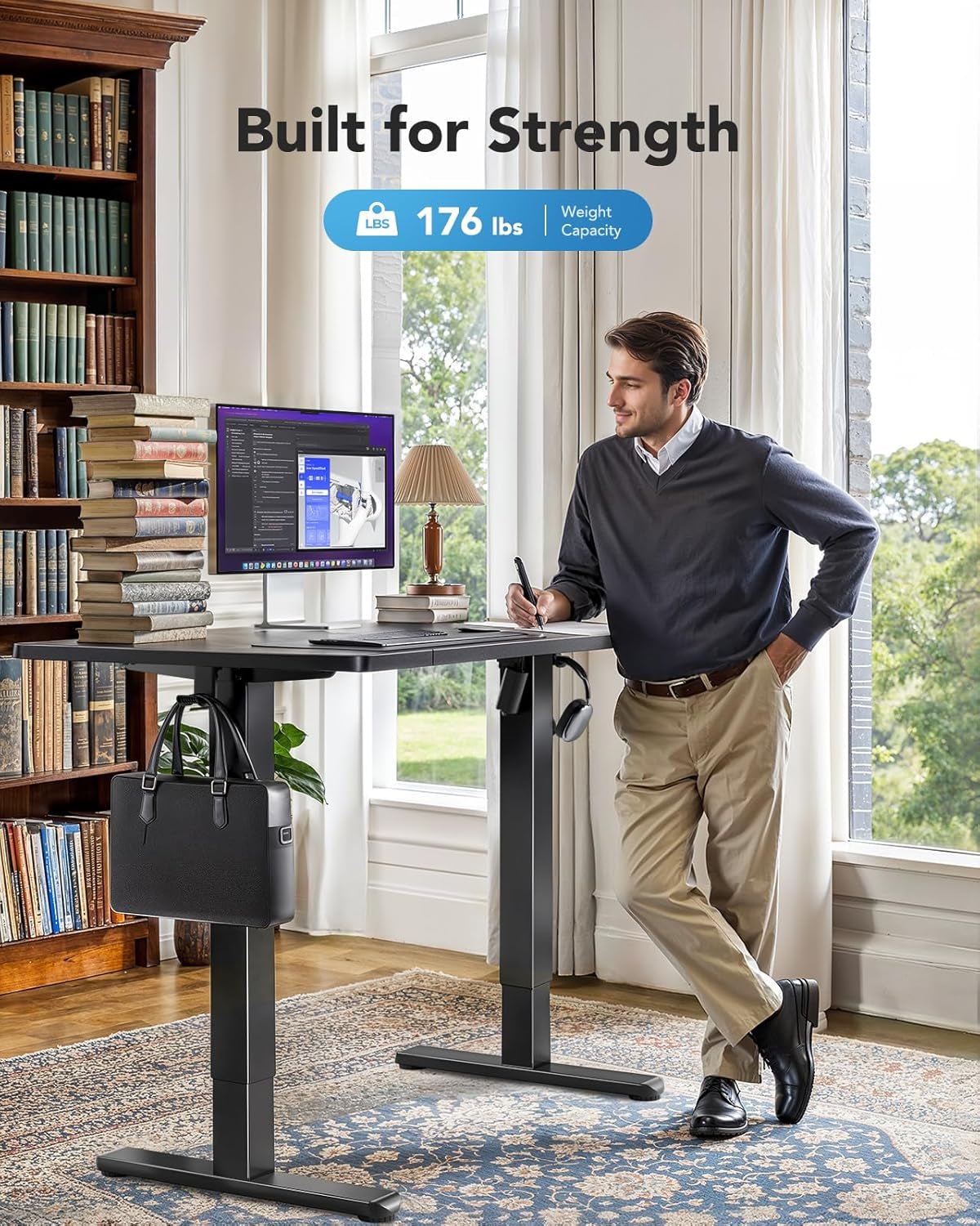 Height Adjustable Electric Standing Desk with Cable Management-4