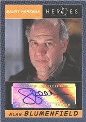 Alan Blumenfield Autograph Card featuring older man with gray hair in trading cards collection