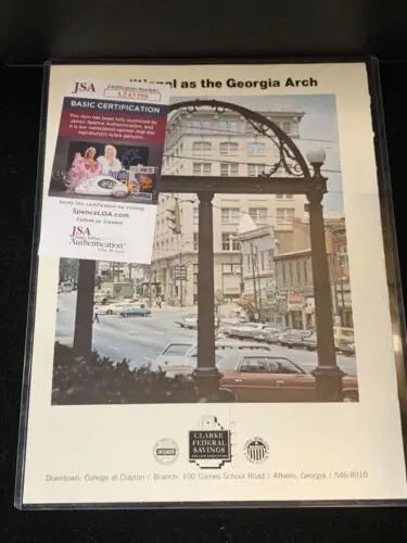 Framed Georgia Arch print featured in Herschel Walker Signed 1980 Georgia Bulldogs South Carolina Program Cover
