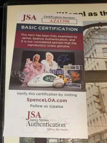 JSA authentication certificate for Herschel Walker Signed Georgia Bulldogs South Carolina Program Cover