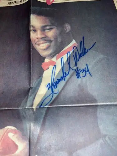 Autographed Herschel Walker poster from the Walker Signed Morning Newspaper 7/10/88