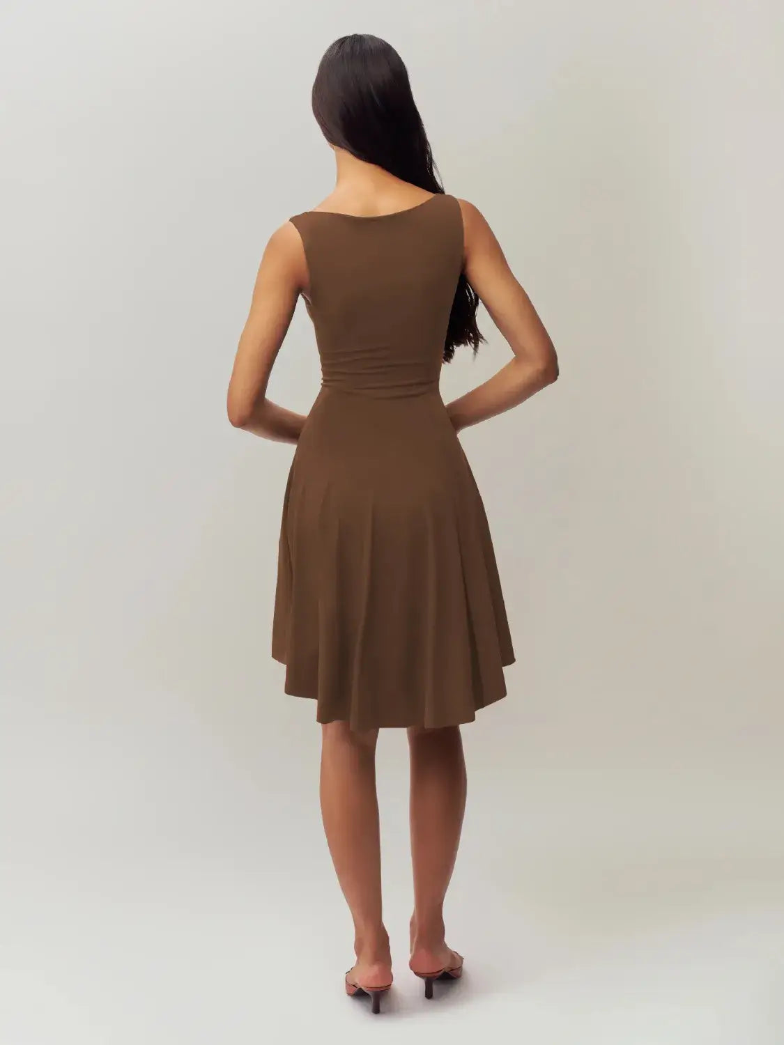 High-Low Round Neck Sleeveless Dress - dress