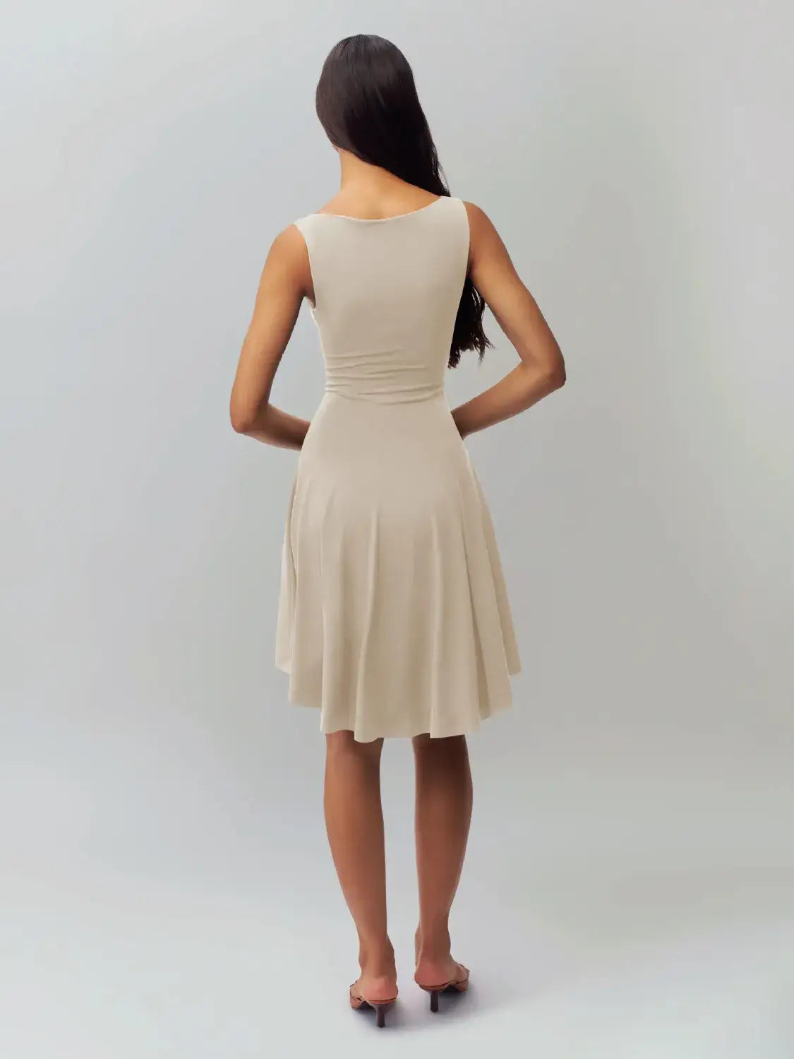High-Low Round Neck Sleeveless Dress - dress