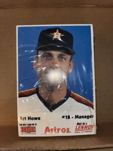 Art Howe Astros poster from Houston Astros 1990 trading card set featuring Craig Biggio