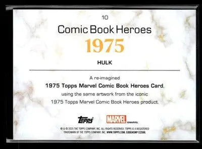 ? Hulk — 2025 Topps Marvel 1975 Golden Anniversary #10 ?