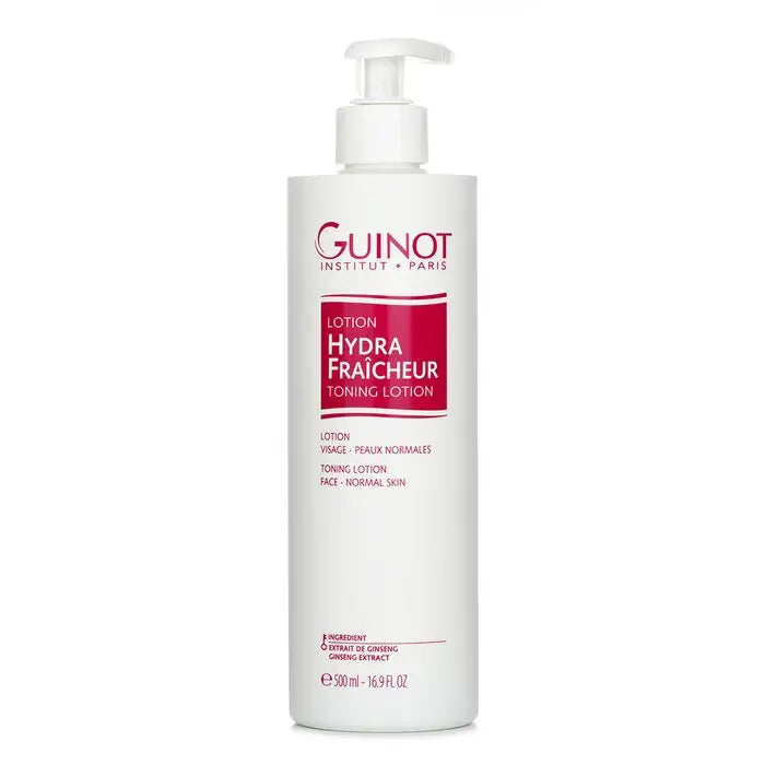 White pump bottle of Hydra Fraicheur Refreshing Toning Lotion for revitalizing skin