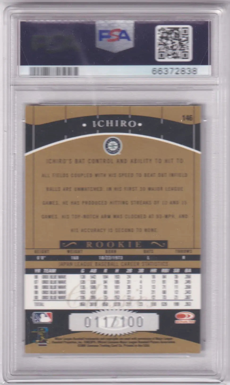 Graded Ichiro baseball card from Donruss Classics Timeless Tributes series at Columbia Hobby