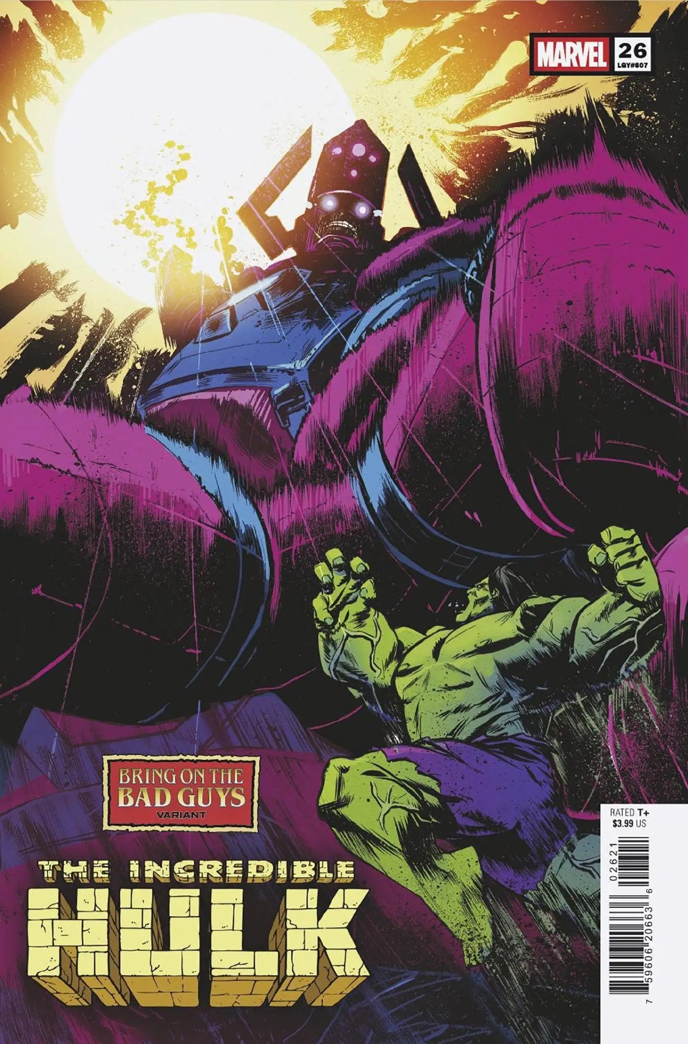 Comic book cover of Incredible Hulk #26 Sanford Greene Bring On The Bad Guys Variant