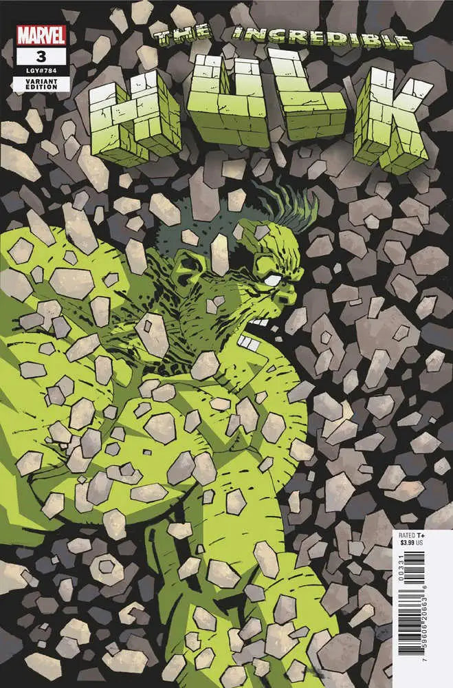 Comic book cover of Incredible Hulk 3 Frank Miller Variant with green title treatment