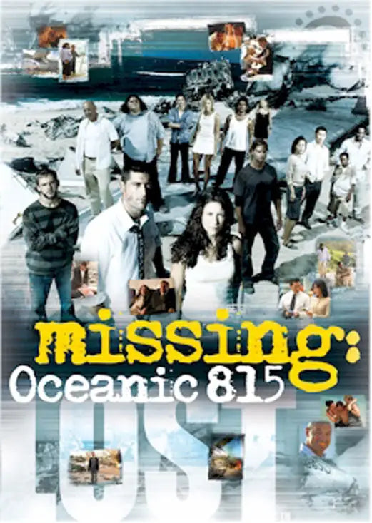 Poster for Missing Oceanic 815 showcasing characters from Lost Season mini-press sheet