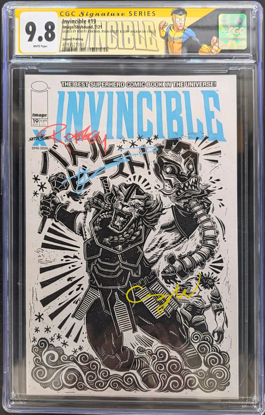Graded and signed Invincible comic book featuring Battle Beast artwork by Robert Kirkman and Ryan Ottley