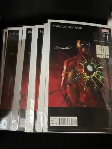 Multiple copies of Invincible Iron Man hip hop variant comic book featuring Brian Stelfreeze
