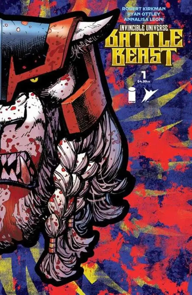 Battle Beast comic book foil die cut mask variant by Ryan Ottley and Andres Juarez
