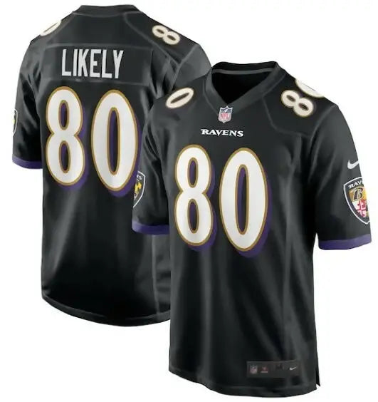 Black Baltimore Ravens Isaiah Likely Nike Alternate Game Jersey with number 80