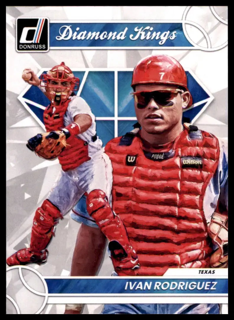 Ivan Rodriguez baseball card from 2023 Donruss Texas Rangers series