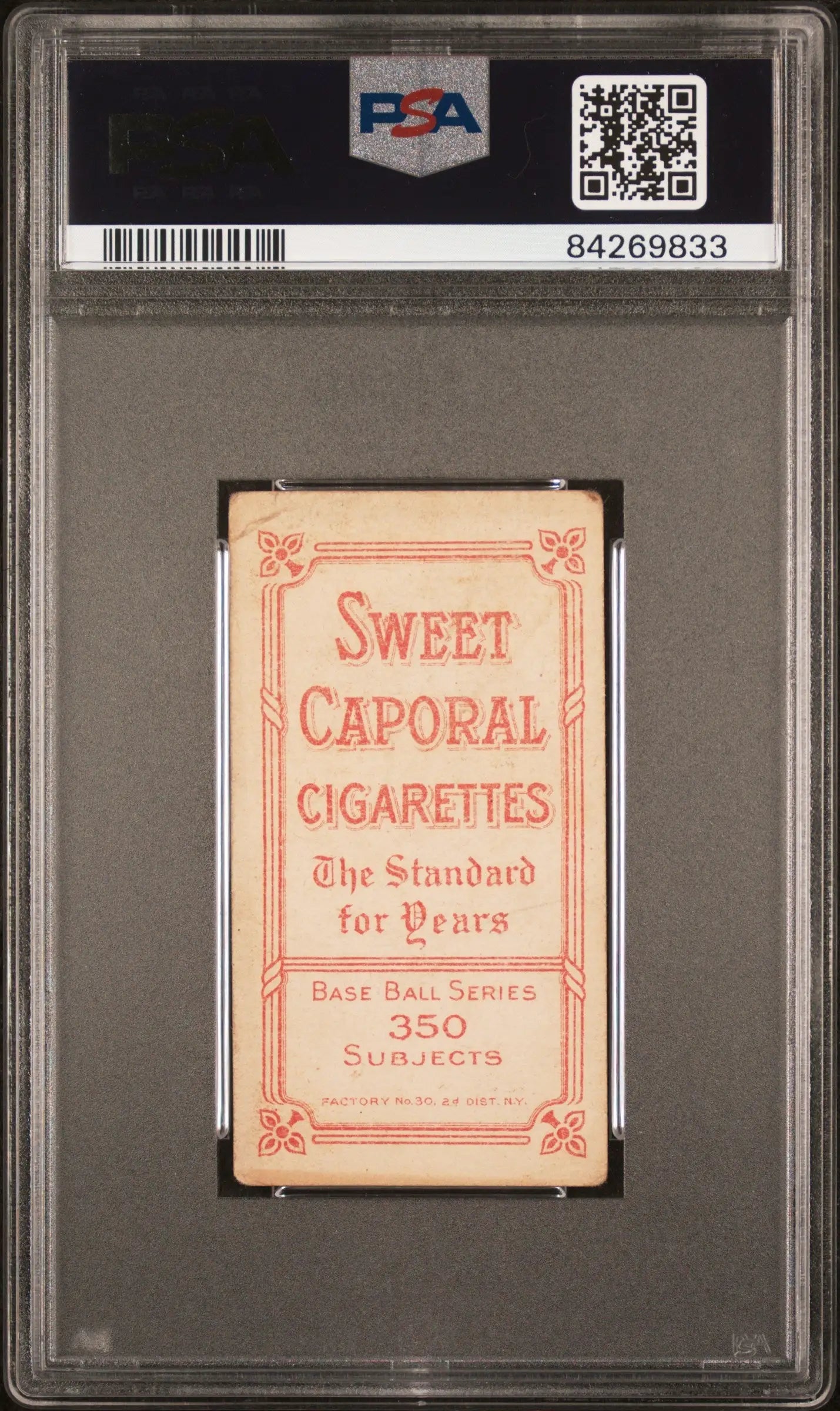 Vintage Jack Hannifan Hannifin T206 Sweet Caporal cigarette card in PSA graded case