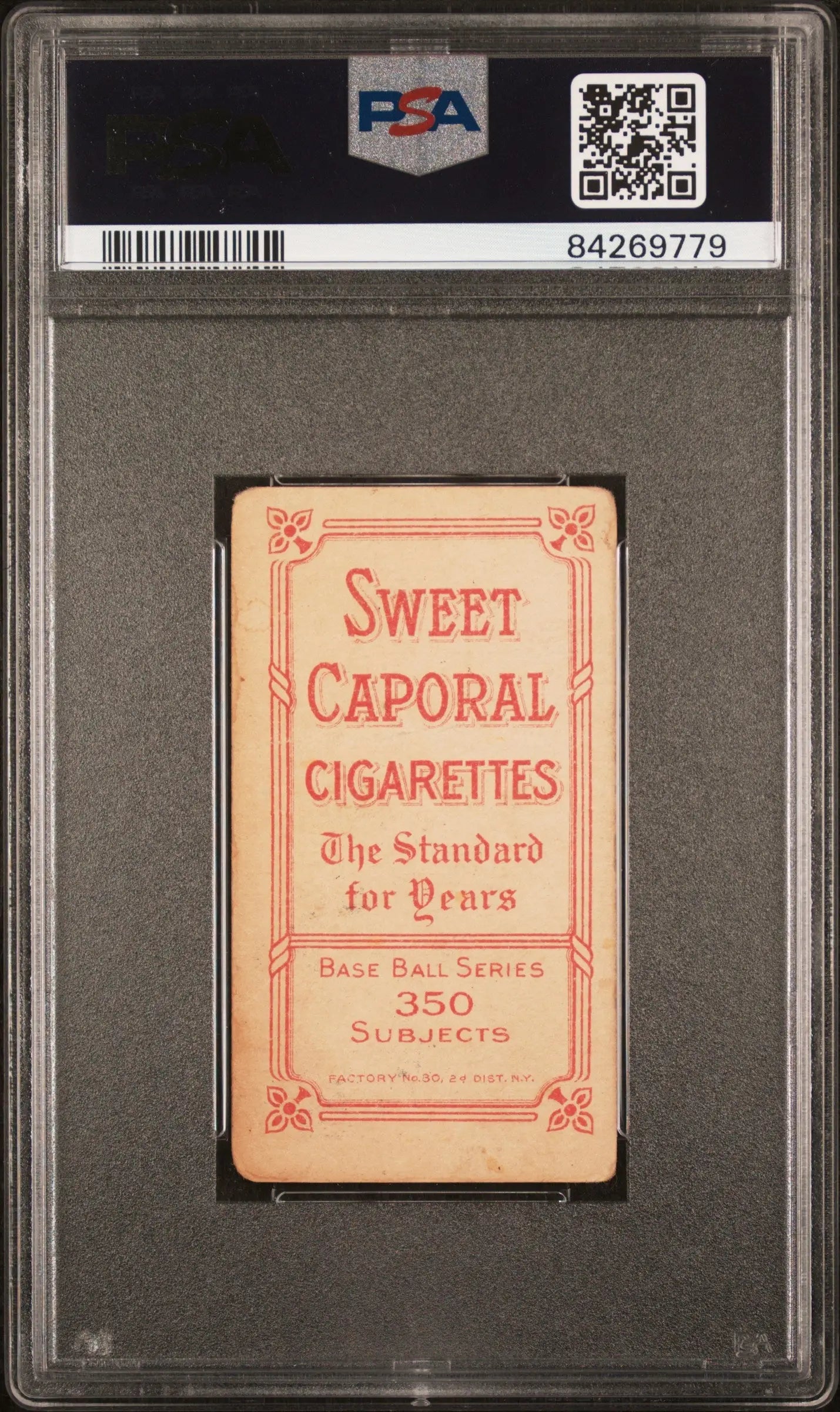 Sweet Caporal cigarette card of Jake Atz in protective graded case T206 Sweet Caporal