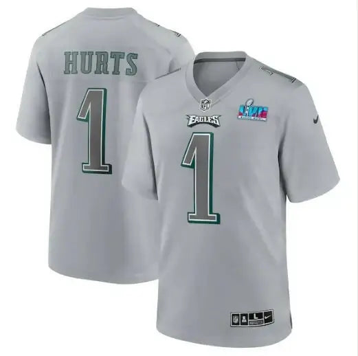 Gray Jalen Hurts Eagles Nike Super Bowl LVII jersey for game day fashion