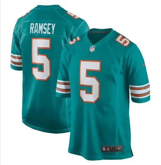 Teal Miami Dolphins Jalen Ramsey Nike Alternate Game Jersey with number 5 and Ramsey on back