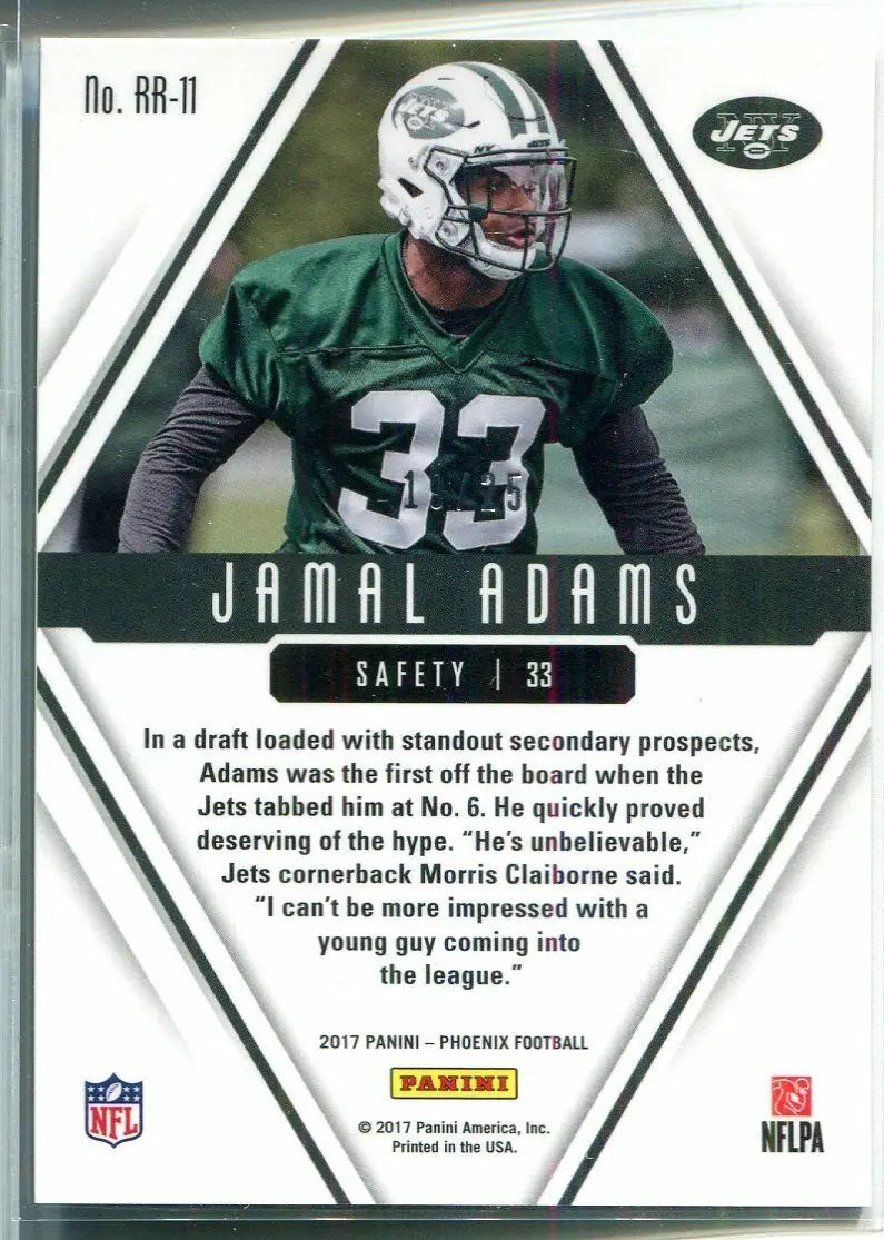 Jamal Adams GOLD 2017 Phoenix Rookie Rising trading card #19/25 LSU Seahawks