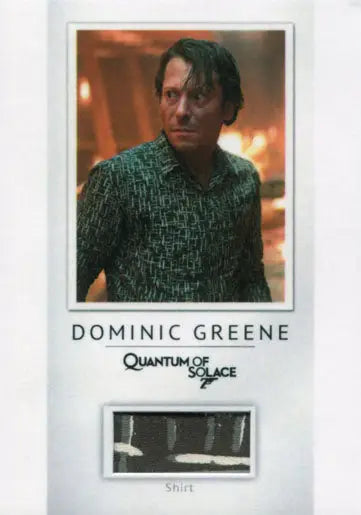 Collectible card PR7 Mathieu Amalric from Quantum of Solace featuring film portrait