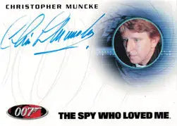 Autograph card featuring Christopher Muncke from The Spy Who Loved Me in James Bond series