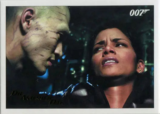 Close-up of two intense faces in James Bond Archives Gold Foil trading card scene