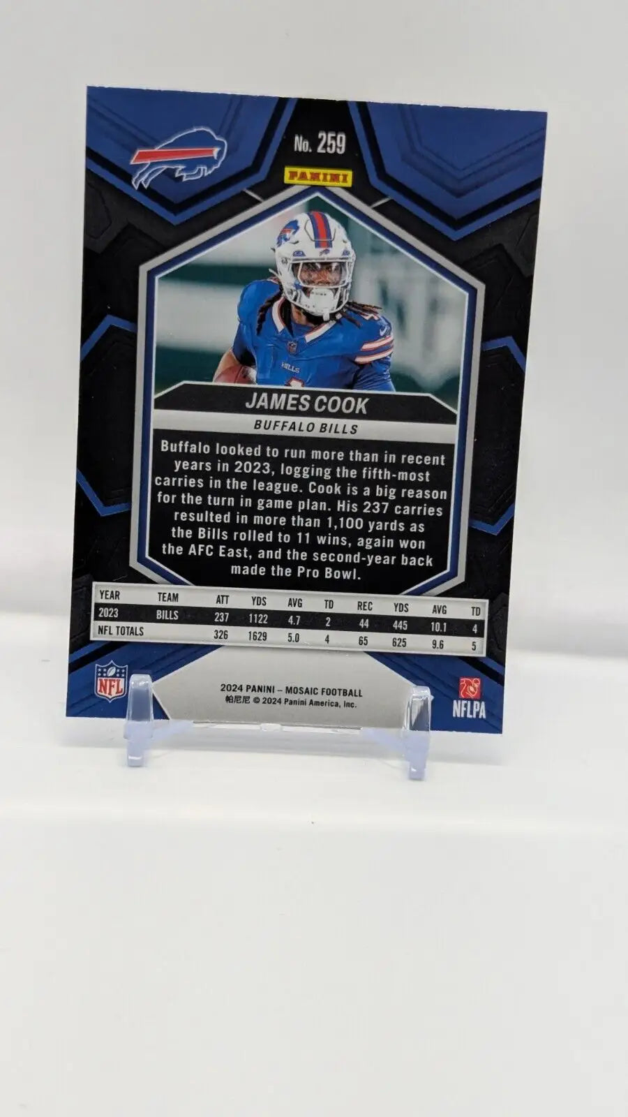James Cook National Pride 24 Panini Mosaic #259 Buffalo Bills football card