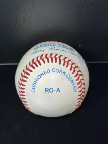Autographed James Cool Papa Bell baseball with red stitching and JSA LOA certificate