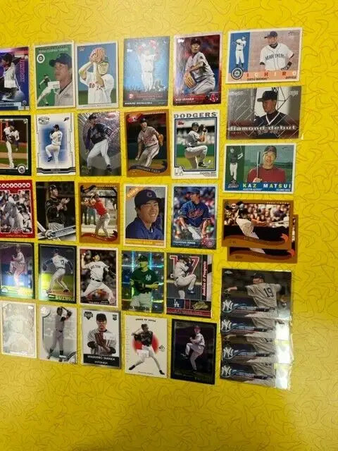 Collection of Japanese Baseball Cards featuring Ichiro, Tanaka Maeda, Sasaki, and Matsui