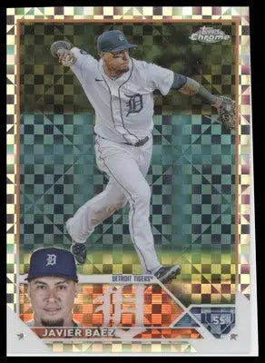 Javier Báez 2023 Topps Chrome X-Fractors baseball card Detroit Tigers