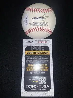 Jeff Bagwell signed Houston Astros baseball with certificate of authenticity and logo