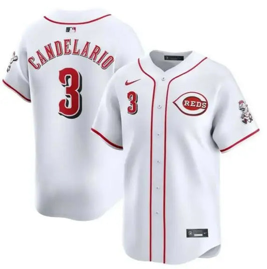 White Cincinnati Reds Nike Home Limited Player Jersey worn by Jeimer Candelario