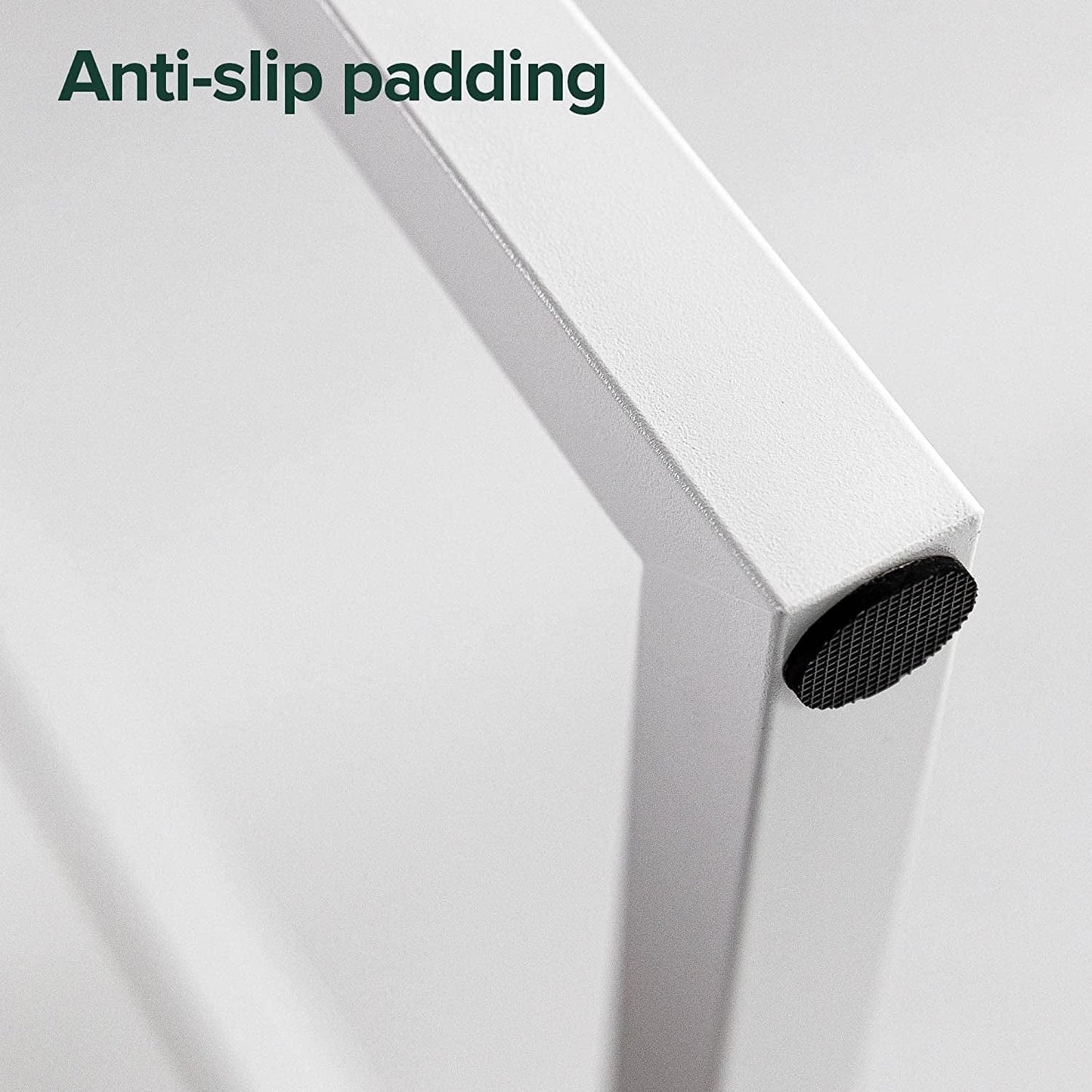 Jennifer 63 Inch White Frame Desk, Computer Workstation, Office Desk, Easy Assembly, Natural-4