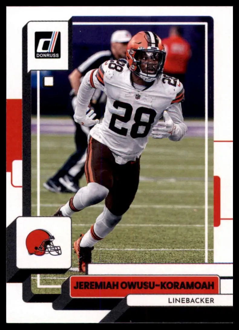Jeremiah Owusu-Koramoah 2022 Donruss football card featuring Cleveland Browns player