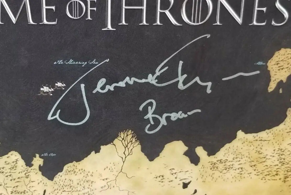 Jerome Flynn Bronn signed Westeros map 11x17 photo with Radtke COA