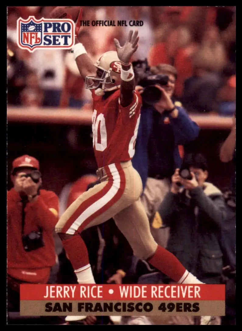 Jerry Rice football card from 1991 Pro Set San Francisco 49ers collection