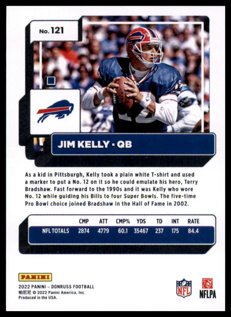 Jim Kelly football card from 2022 Donruss Buffalo Bills product