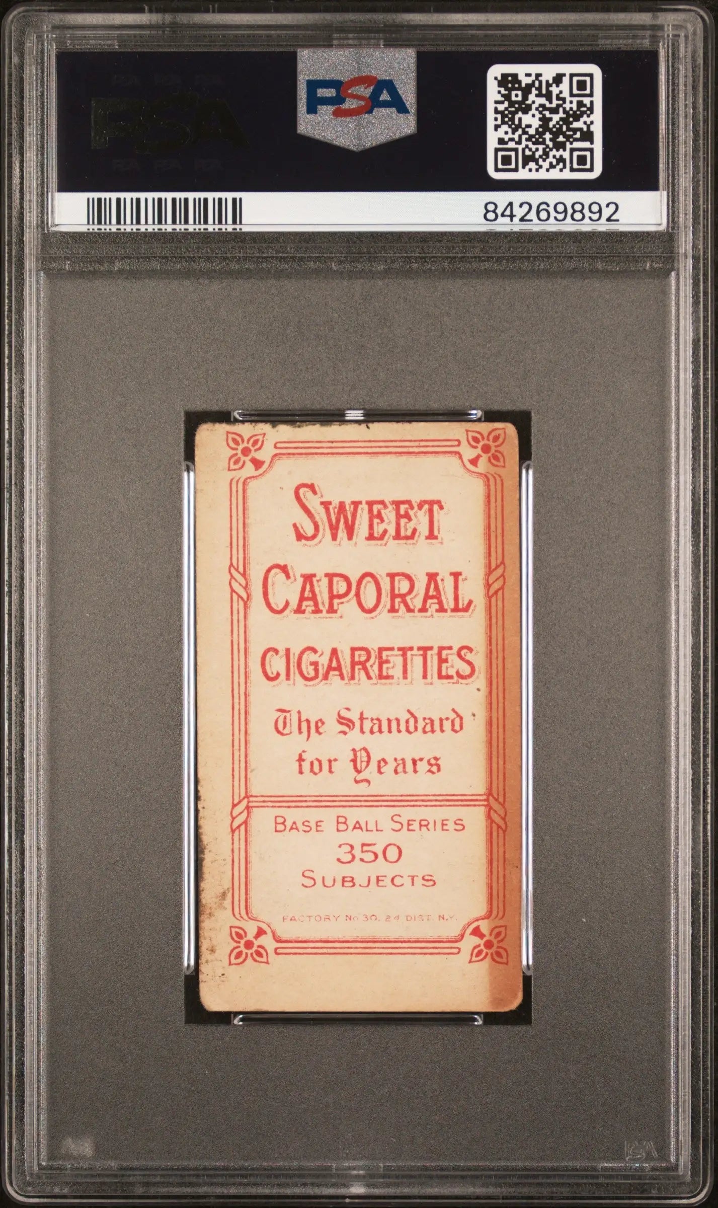 Sweet Caporal cigarette pack with pink design featured in Jim Stephens T206 card
