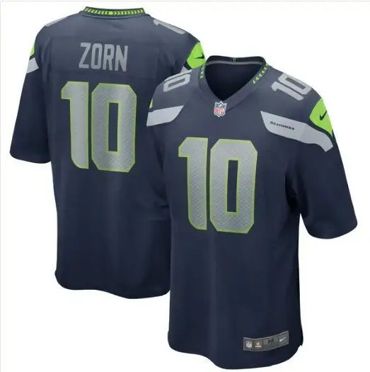 Dark blue Seattle Seahawks Jim Zorn Nike Game retired player jersey with ZORN and number 10