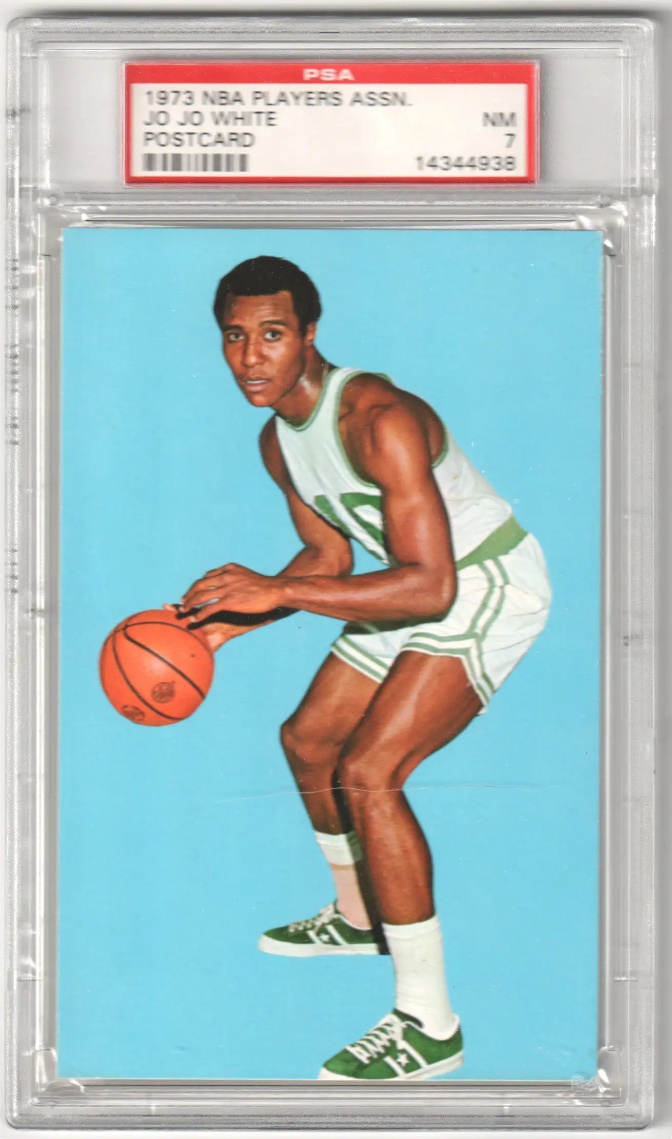 Graded Jo Jo White NBA Players Association postcard from Columbia Hobby, PSA 7 NM-MT